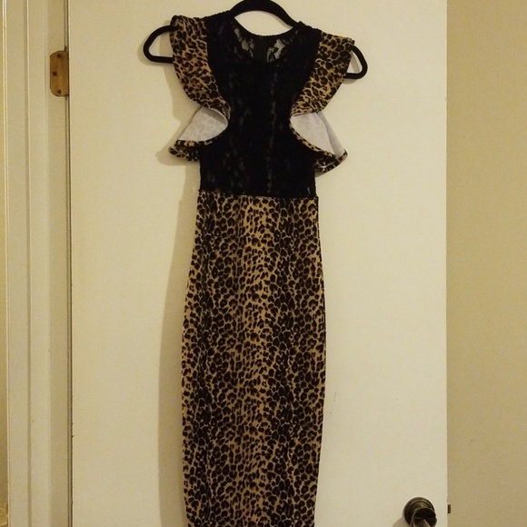 Leopard & lace bodycon - Picture 1 of 3